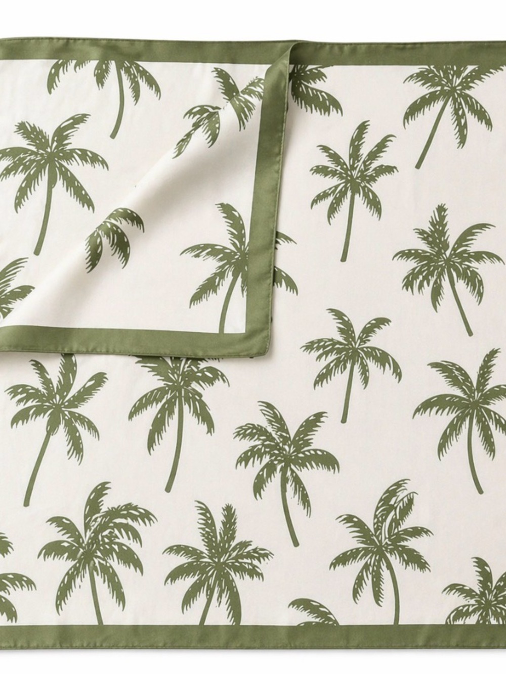 Elan Olive Green Palm Print Scarf